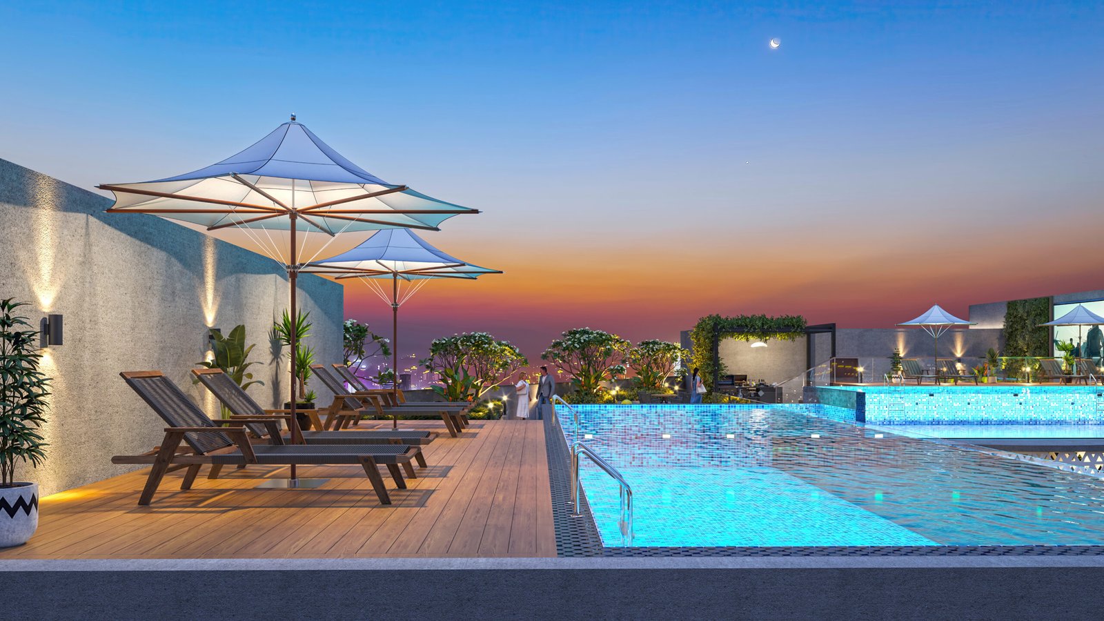 Swimming Pool Evening